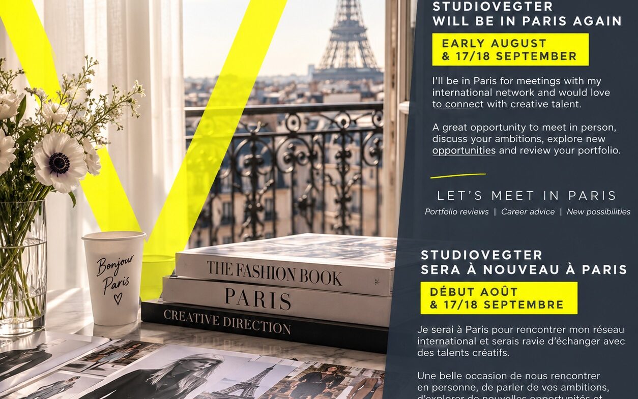 STUDIOVEGTER is in Paris first week of August and 17/18 September.