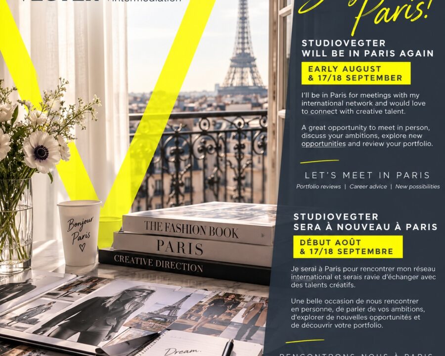 STUDIOVEGTER is in Paris first week of August and 17/18 September.